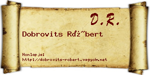 Dobrovits Róbert névjegykártya